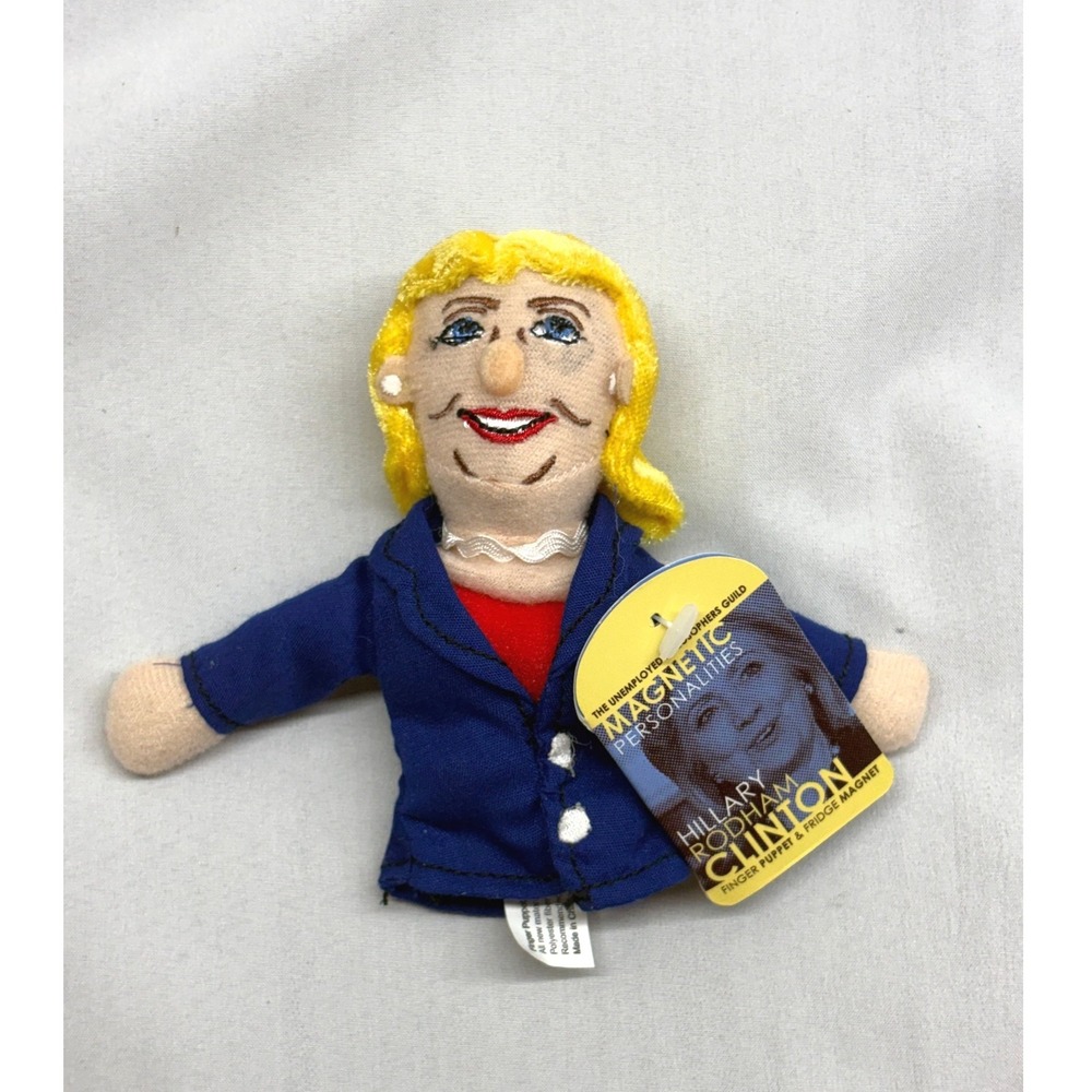 Unemployed Philosophers Guild Hillary Clinton Finger Puppet Magnet Blue 4"